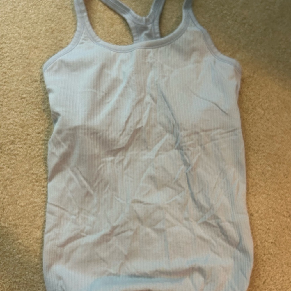 lululemon athletica Light Blue ebb to street tank top